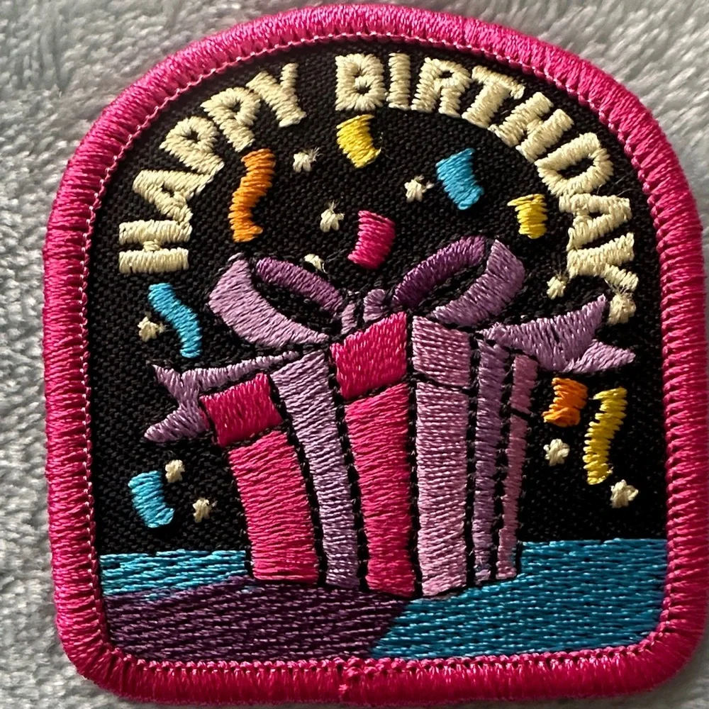 Happy Birthday Embroidered Patch Set of 8 - Multicolor